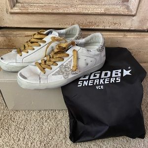 New Golden Goose Superstar Sneakers GLITTER Sz 38